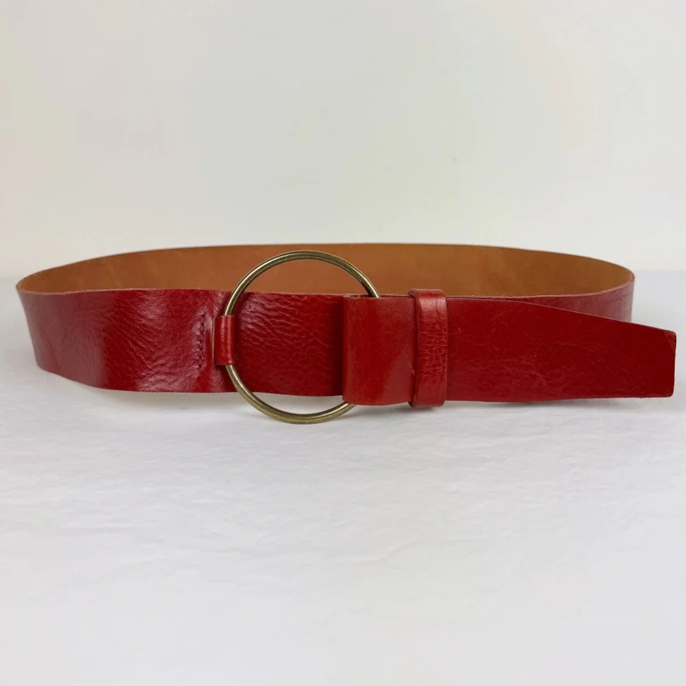 Banana Republic Red Leather Hip Belt - Picture 1 of 7